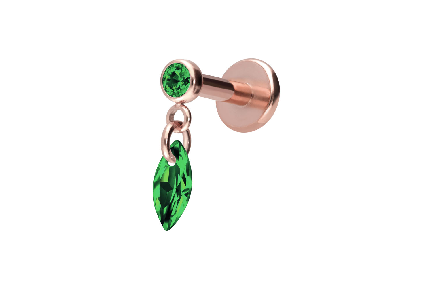 Titan Labret Piercing mit Innengewinde KRISTALLOVAL